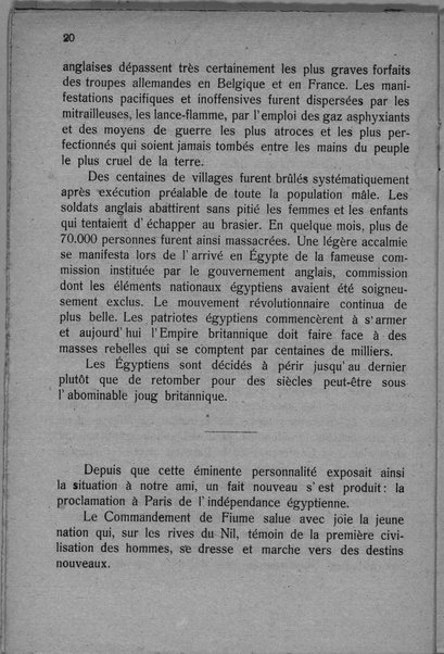 Actes et communiqués du bureau des relations extérieures du 28 novembre 1919 au 1er mai 1920